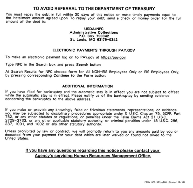 Notice of Intent To Recover Past-Due Life Insurance Premiums from Salary (page 3)