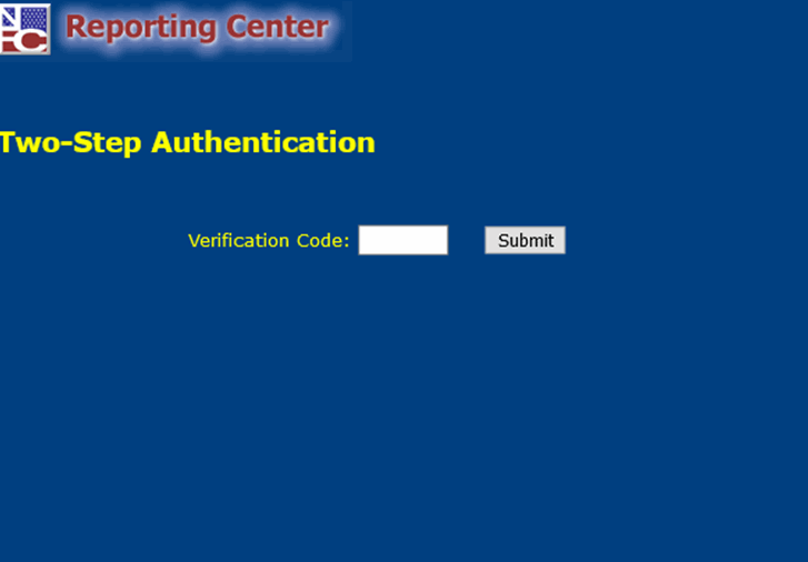 Two-Step Authentication Page